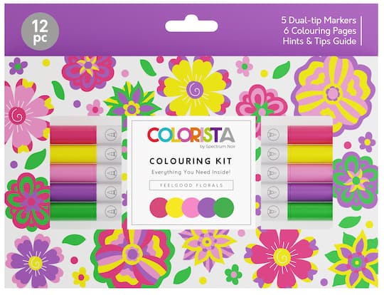 Colorista 12-Piece Feelgood Florals Coloring Kit